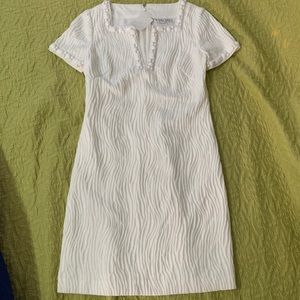 Trina Turk White Jeweled Sheath Dress